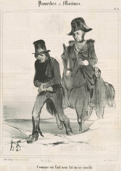 Yatağımızı yaparken uzanıyoruz by Honoré Daumier