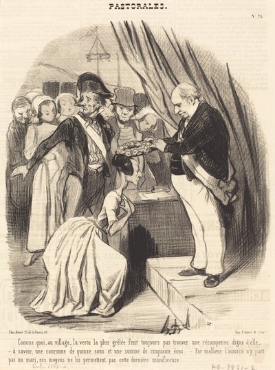 Köyde en çok göze çarpan erdem gibi... by Honoré Daumier
