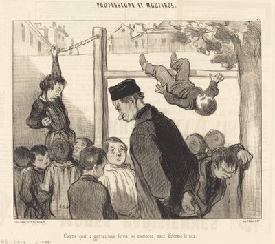 Jimnastik uzuvları nasıl çalıştırır... by Honoré Daumier