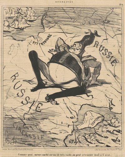 Ne gibi ... çok büyük bir yatakta,,, by Honoré Daumier