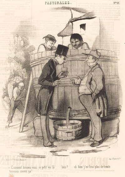 Bu küçük şarabı nasıl buldunuz... by Honoré Daumier