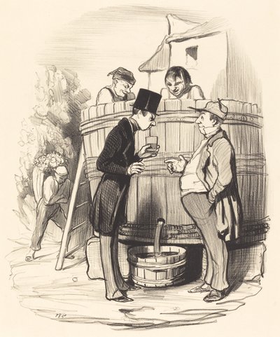 Bu küçük şarabı nasıl buldunuz... by Honoré Daumier