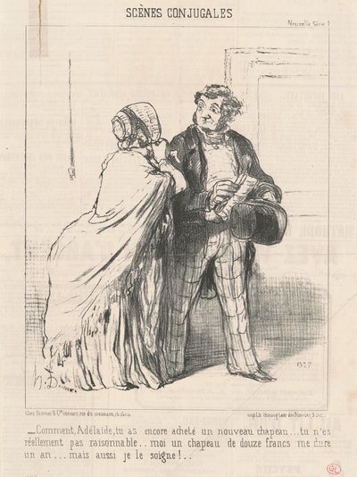 Nasıl ... yine bir şapka aldın ... by Honoré Daumier