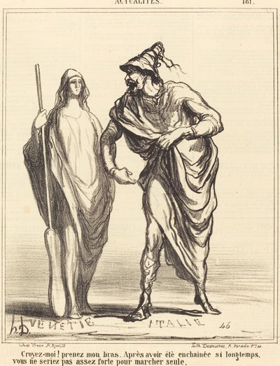 İnan bana! kolumu tut... by Honoré Daumier