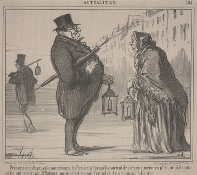 Güncel Olaylar, hayır. 385: Temel Önlem, Paris by Honoré Daumier