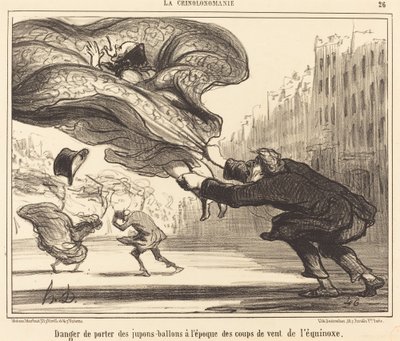 Balon iç etek giymenin tehlikesi... by Honoré Daumier