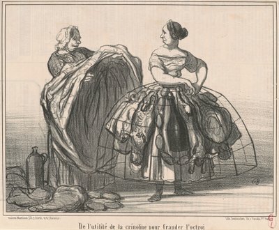 Hibeyi dolandırmak için kabarık etek kullanışlılığı hakkında by Honoré Daumier