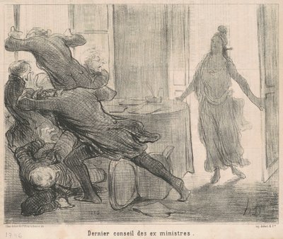 Eski bakanların son konseyi by Honoré Daumier