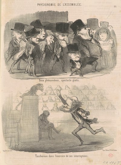 İki fenomen, ücretsiz gösteri... by Honoré Daumier