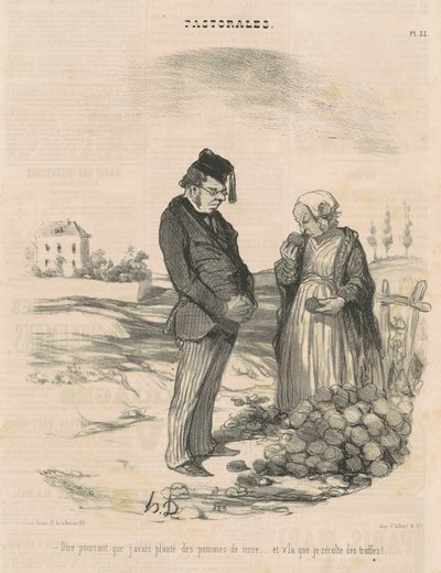 Ancak patates ektiğimi söylemek gerekirse... by Honoré Daumier