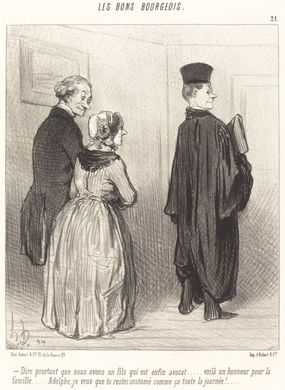 Avukat olan bir oğlumuz olduğunu söylemek için... by Honoré Daumier