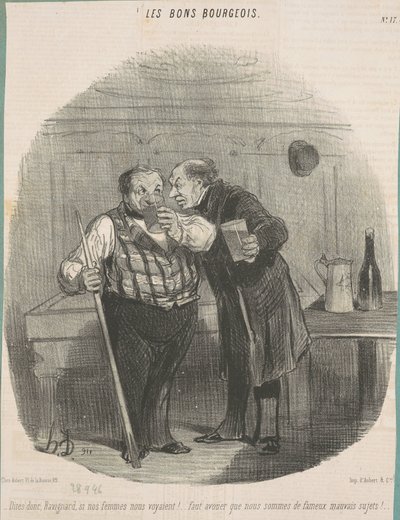 Söyle bana Ravignard, kadınlarımız bizi gördüyse! ... by Honoré Daumier