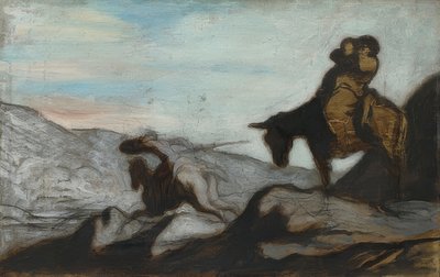 Don Kişot ve Sancho Panza. 1855 civarında by Honoré Daumier