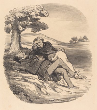 Emekli bir hırdavatçının tatlı eğlencesi... by Honoré Daumier