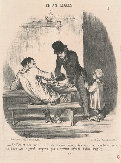 Hey! Ben ve içkim... eğer yapmadıysam... by Honoré Daumier