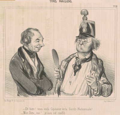 İyi! İşte buradasın, ulusal muhafızların kaptanı by Honoré Daumier