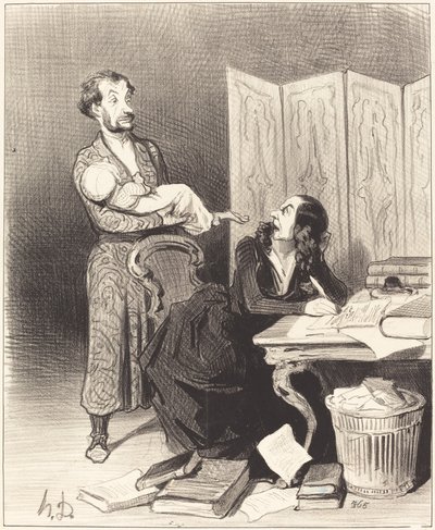 Öyleyse daha ileri götürün... çalışması imkansız... by Honoré Daumier