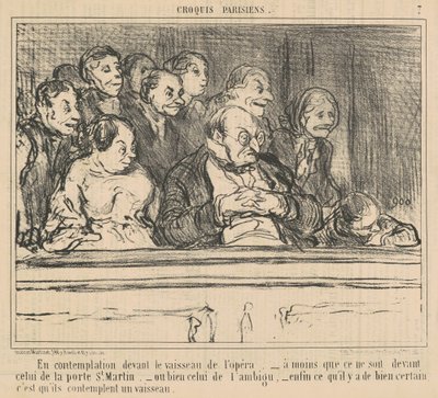 Opera gemisinin önünde tefekkürde by Honoré Daumier