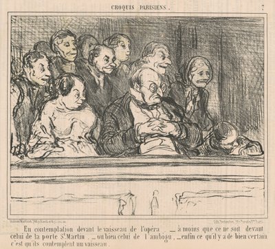 Opera gemisinin önünde tefekkürde by Honoré Daumier
