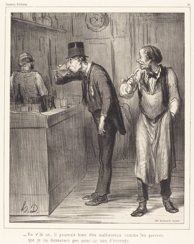 Bir tane var, mutsuz olabilir... by Honoré Daumier