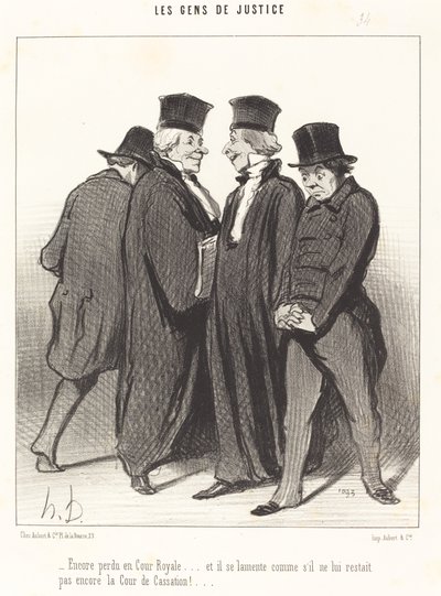 Kraliyet Mahkemesinde tekrar kaybetti... ve ağlıyor... by Honoré Daumier