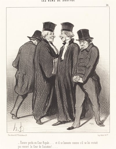 Kraliyet Mahkemesinde tekrar kaybetti... ve ağlıyor... by Honoré Daumier