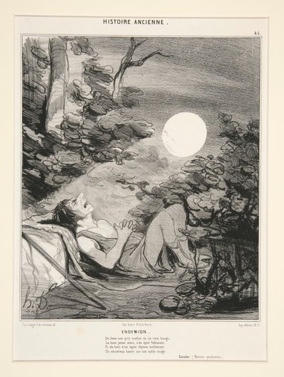 Endymion, Antik Tarihten 45 numaralı levha by Honoré Daumier