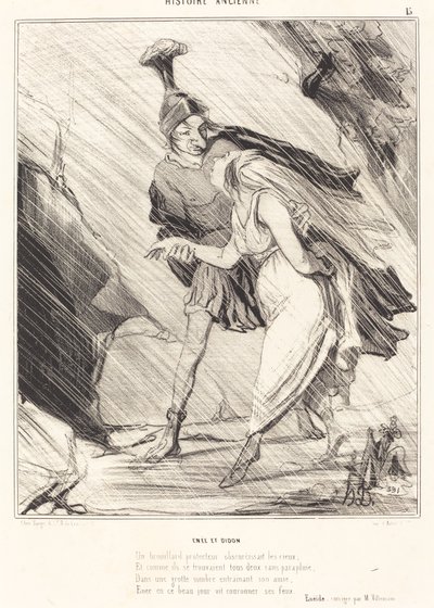 Aeneas ve Dido by Honoré Daumier