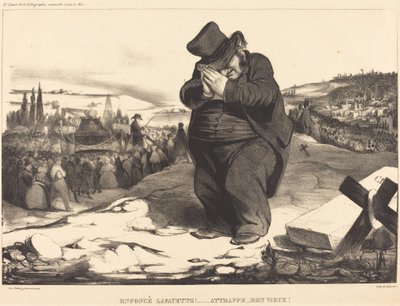 Kahretsin Lafayette!... İhtiyarı yakala! by Honoré Daumier