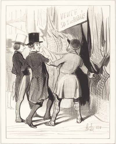 Girin beyler... İşte muhteşem... by Honoré Daumier