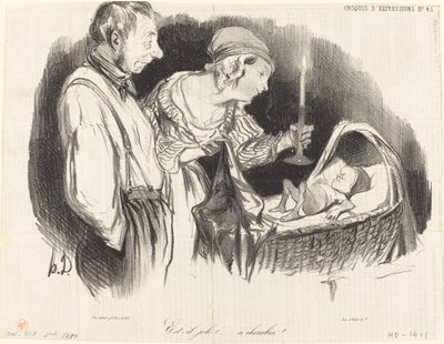 O güzel mi!... bu melek!... by Honoré Daumier