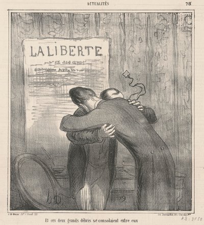 Ve bu iki büyük enkaz birbirini teselli etti by Honoré Daumier