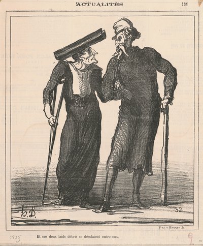Ve bu iki çirkin enkaz aralarında ıssızdı by Honoré Daumier