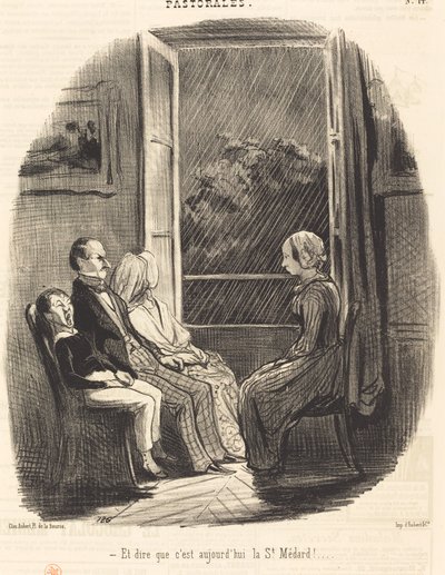 Ve bugünün Saint-Médard olduğunu düşünmek! by Honoré Daumier