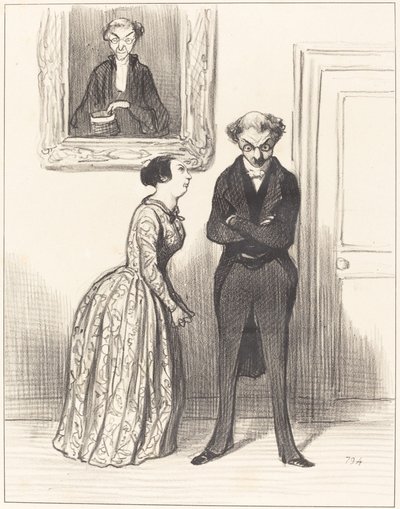 Ve burada üç tane olduğunu düşünmek... onları mahkum edemeyeceğim konusunda uyarıldım!... by Honoré Daumier