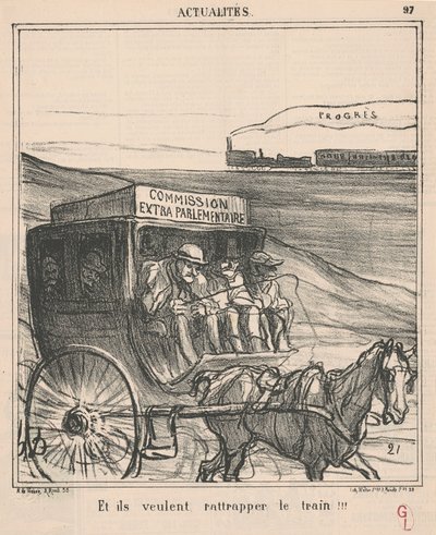 Ve trene yetişmek istiyorlar!!! by Honoré Daumier