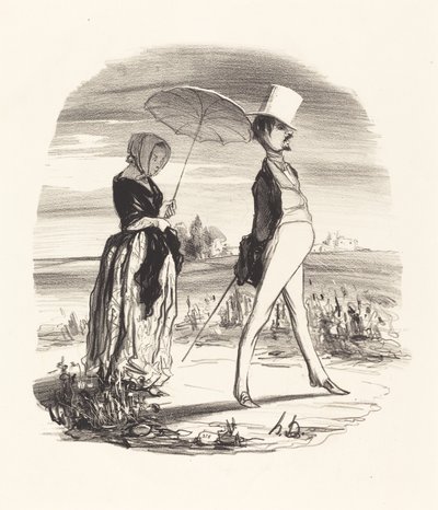 Ve biz buna hayat nehrinden inmek diyoruz... by Honoré Daumier