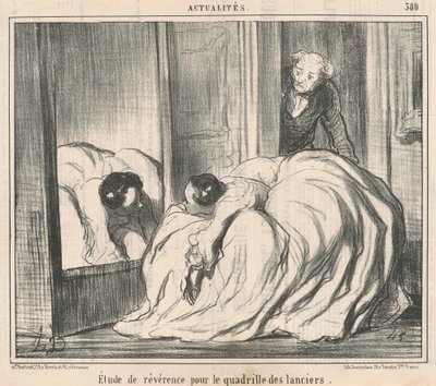 Mızraklıların kadrilleri için saygı çalışması by Honoré Daumier