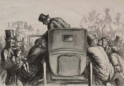 Evrensel Sergi: Letranger, oteline dönmek için tüm olanakları bulur. by Honoré Daumier