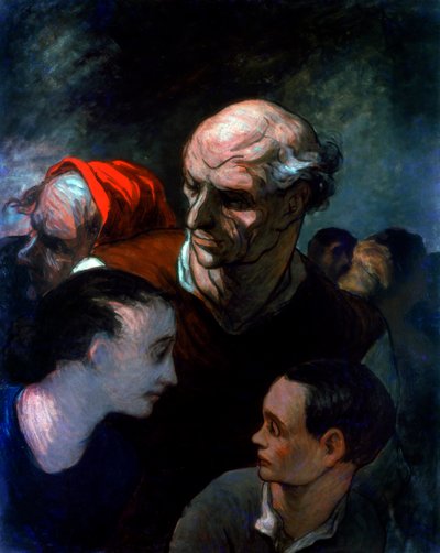 Paris Komünü sırasında Barikattaki Aile, 1870 by Honoré Daumier