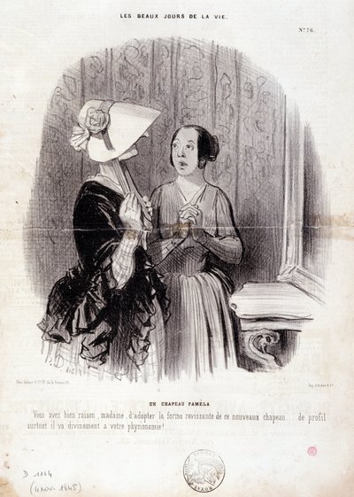 Moda karikatür. “Hayatın Güzel Günleri” dizisi: “” Bir Pamela şapkası...”” 4 Kasım