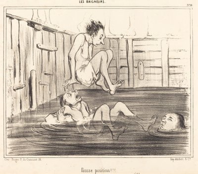Yanlış pozisyon!!! by Honoré Daumier