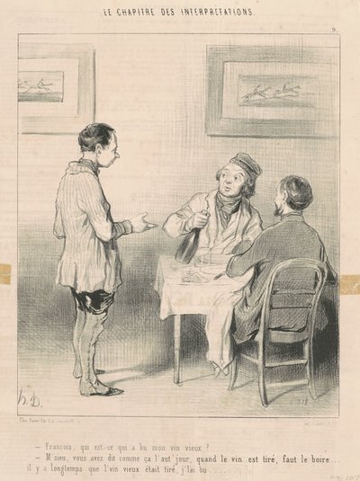 Şarabımı içen François... by Honoré Daumier