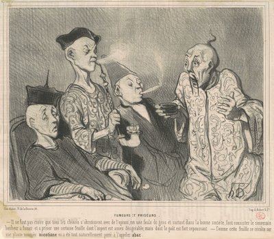 Sigara içenler ve enfiyeler by Honoré Daumier