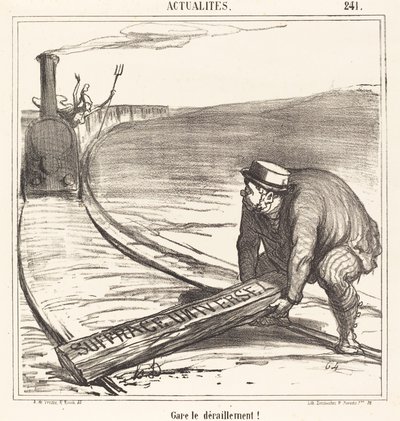 Raydan çıkmayı durdurun! by Honoré Daumier