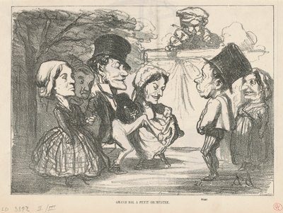 Küçük orkestralı büyük balo... (rekto); Genel bir ortaklık (geri) by Honoré Daumier