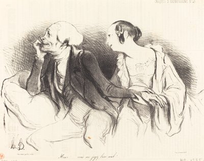Henri!...beni çok kötü yargılıyorsun!... by Honoré Daumier