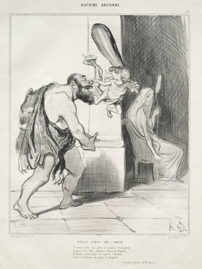Aşkla Ehlileştirilmiş Herkül by Honoré Daumier
