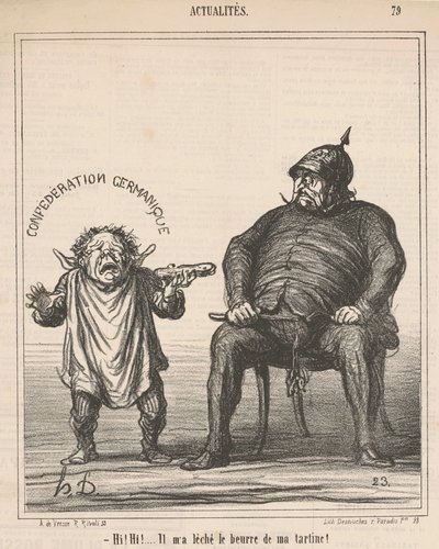 Merhaba! Merhaba! ...tostumdaki yağı yaladı by Honoré Daumier