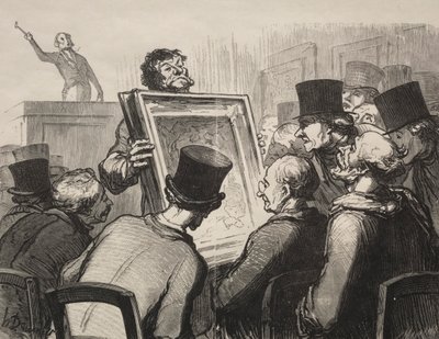 Hotel Bouillon: Resim Meraklıları. by Honoré Daumier